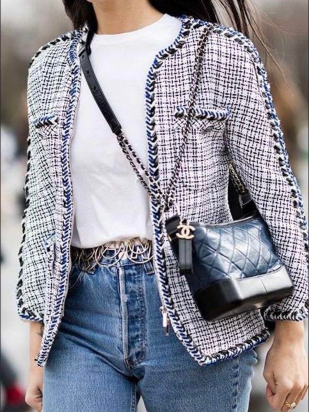 CHANEL Black Leather Gabrielle Hobo Shoulder & Crossbody Bag